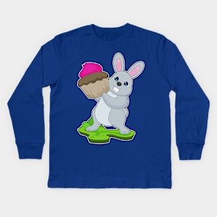 Rabbit Cupcake Kids Long Sleeve T-Shirt